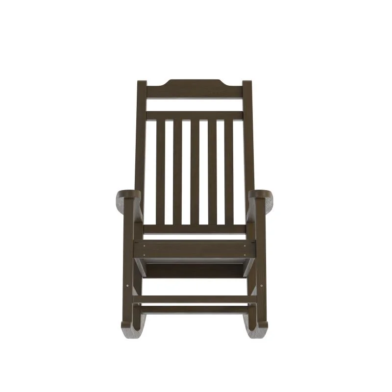 High quality/High cost performance Whole Plastic Wood/Polystyrene/PS Wood Frame Home Garden Patio Outdoor Rocking Chair with Ottoman