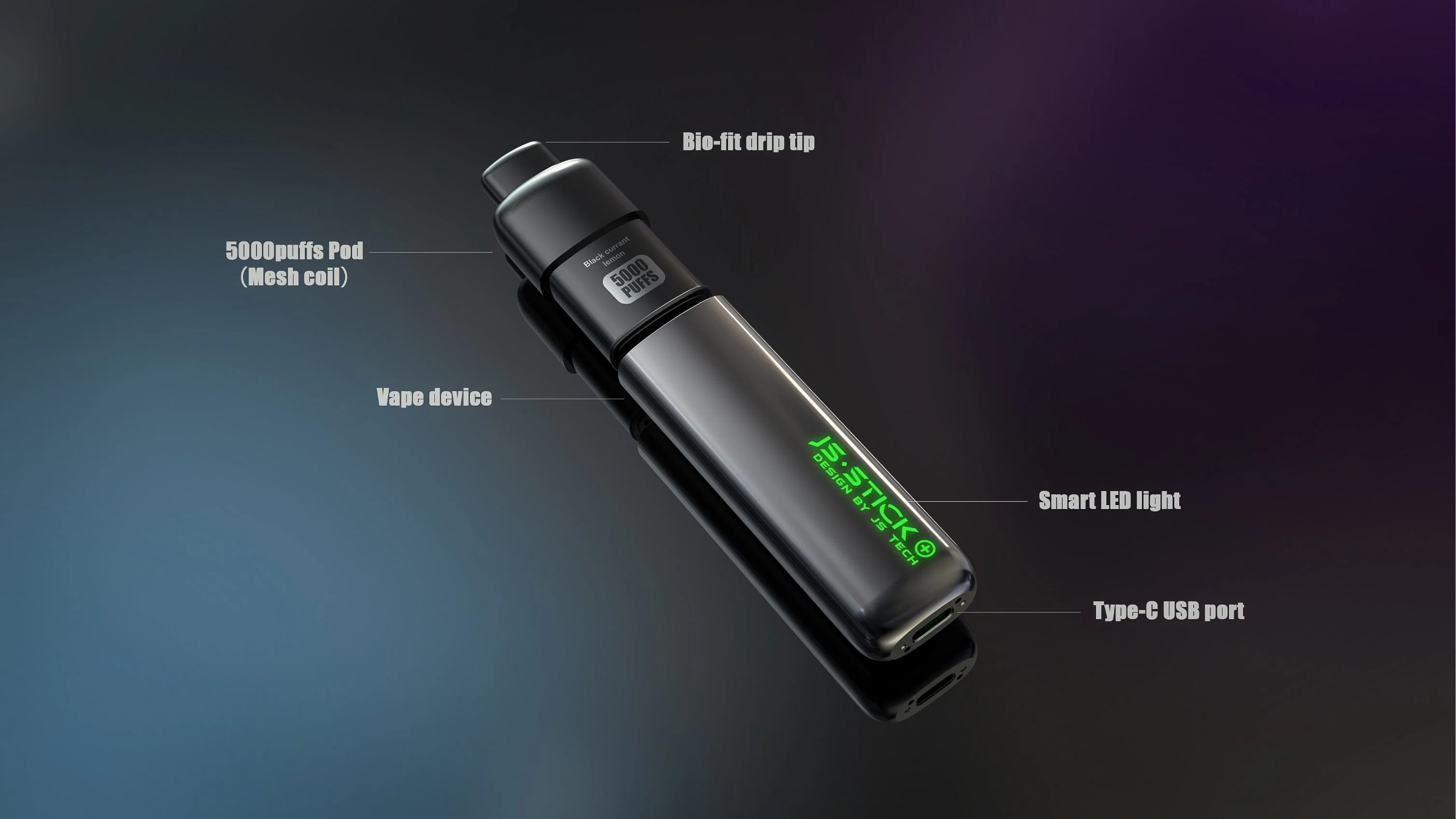 Newest Vape 100% Original 5000 Puffs Rechargeable Disposable/Chargeable Electronic Cigarette Js. Stick Vape Pen Pod-Vape-Pen