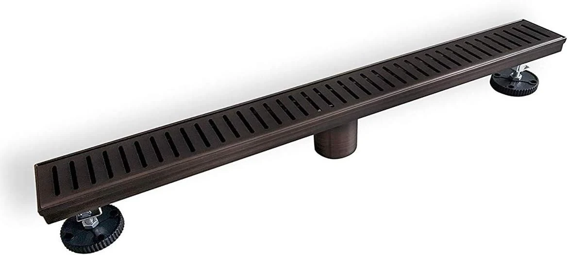 Linear Shower Drain with Removable Grate/Antique Copper Color 304 Stainless Steel Floor Drain