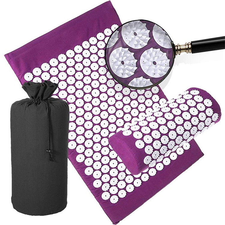 Lotus Needle Massage Yoga Acupuncture Acupressure Mat and Neck Pillow Set