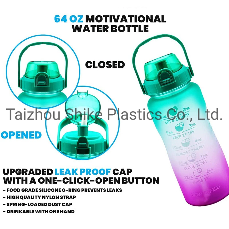 Large Capacity Gallon Water Bottle Motivational Time Marker Sports Water Bottle with Customized Logo