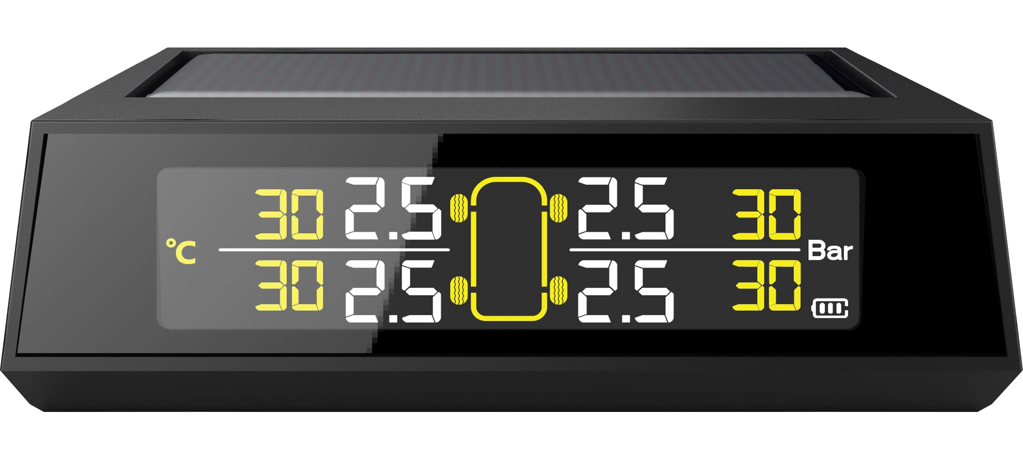 La energía solar coche alarma de presión de neumáticos Sistema de seguridad automática Monitor de presión de neumáticos TPMS Sensor de aviso de temperatura