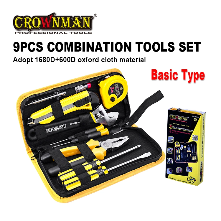 Crownman Hand Tools, 9PCS Combination Tools Set for House Use