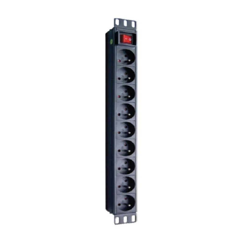 6/8/10/12 Ports French PDU with Single Light Surge Protection for Vertical Horizontal Rack