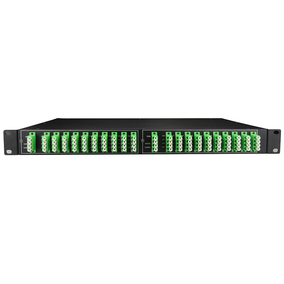 CWDM, 20nm Channel Space, with 5% Bi-Direction Monitor Single Fiber 9 Channels Bi-Direction, 18 Wavelengths, 1ru 19 Rack Mount, 2 Slots