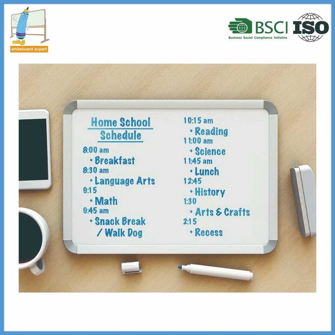 Office School OEM 60X45cm Magnetic Whit Board Aluminium Frame Dry Erase Whiteboard