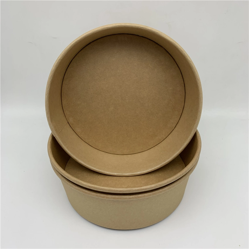 Food Container Custom Printed Multi-Size Disposable Kraft Paper Salad Bowl