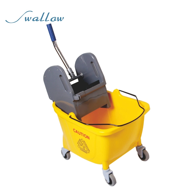 23L en plastique commerciaux vers le bas Appuyez sur simple essoreuse Trolley