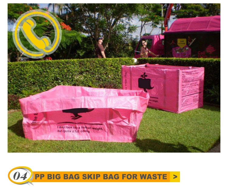 1/2/3 Cubic PP Jumbo Plastic Bulk Garbage Container FIBC Dumpster Garden Leaves Big Skip Bag for Packing