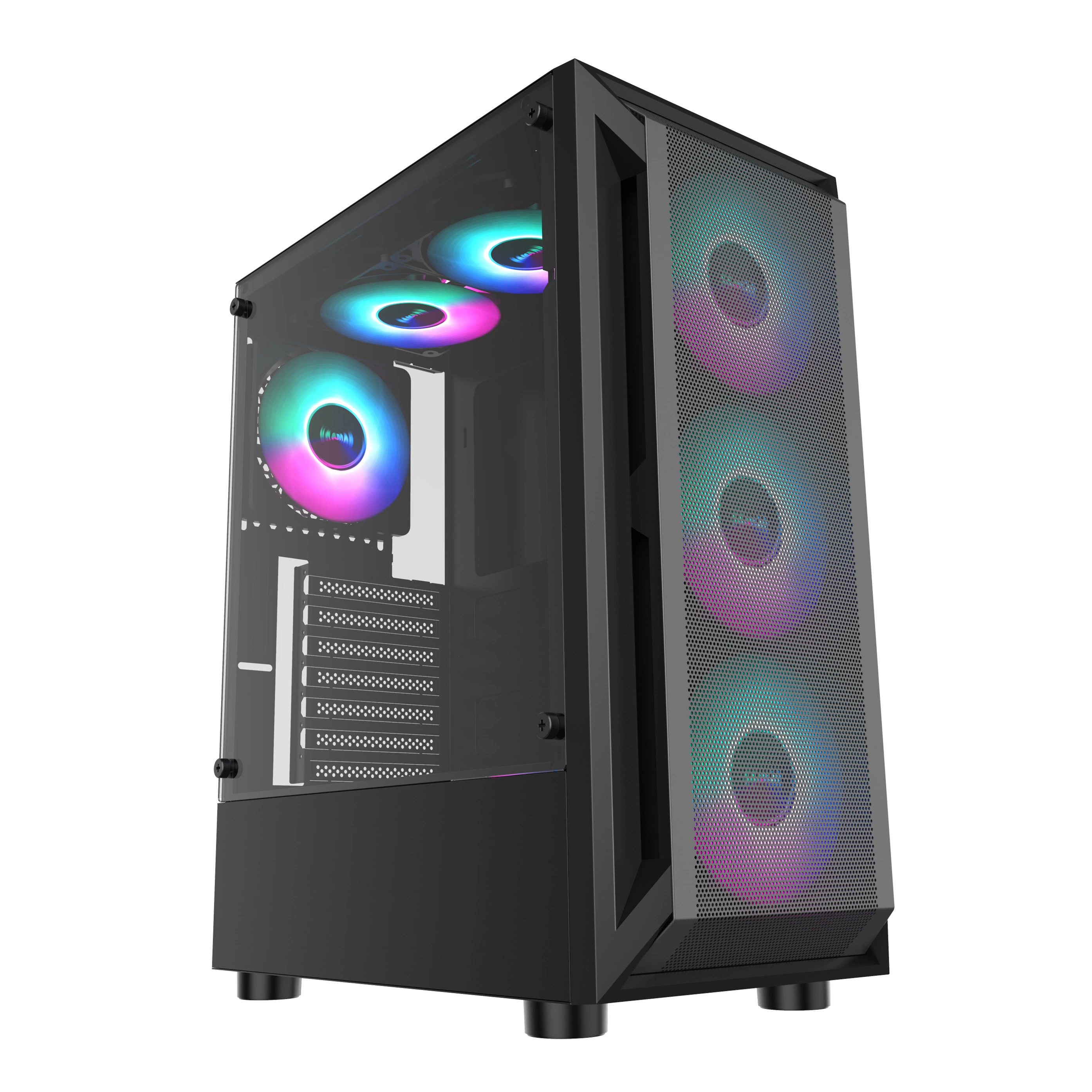 High quality/High cost performance  PC Gaming Computer Case ATX Computer Cabinet PC Case with Colorful Cooling Fan