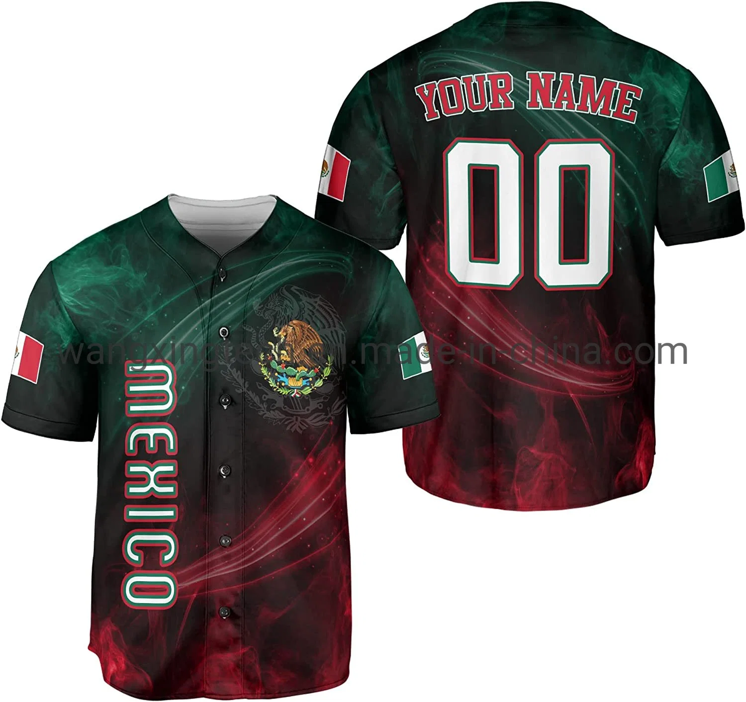 Camisetas de béisbol de México personalizadas Camisetas deportivas blancas para hombres mujeres Jóvenes