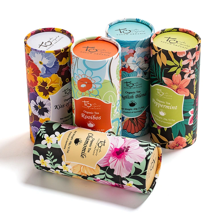 Eco-Friendly Color Printing Packaging Box Lid and Base Chocolate Tea Storage Paper Tube