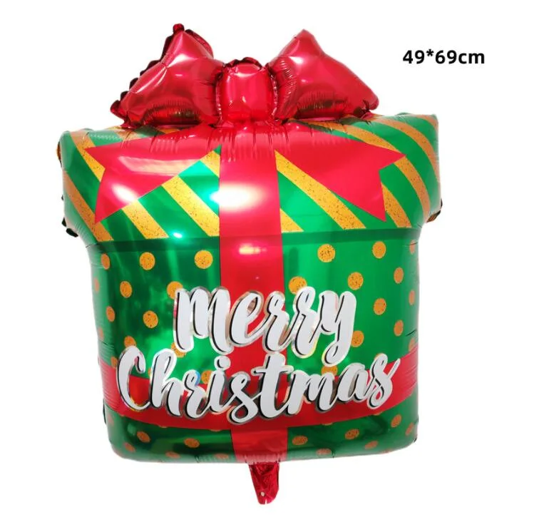 Cartoon Christmas Hat Bell Gift Box Aluminum Foil Balloon Set Christmas Background Decoration