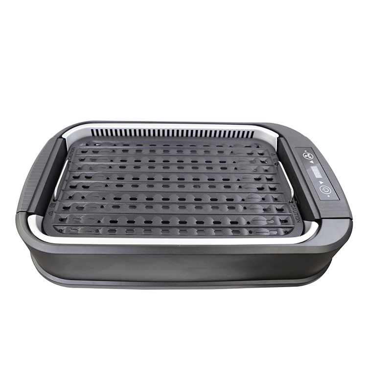 Grille intérieure coréenne sans fumée 1500W Grill électrique portable BBQ avec Couvercle en verre trempé