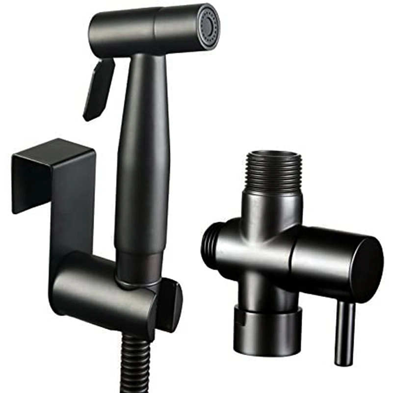 3pcs Set Matte Black Handheld Bidet Sprayer WC Badezimmer Spray Schlauch Komplett-Set Für Schattaf