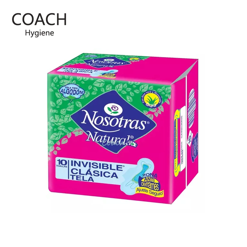 Nosotras Anion Strip Cotton Sanitary Pads Customized Day Use Sanitary Napkins Private Label