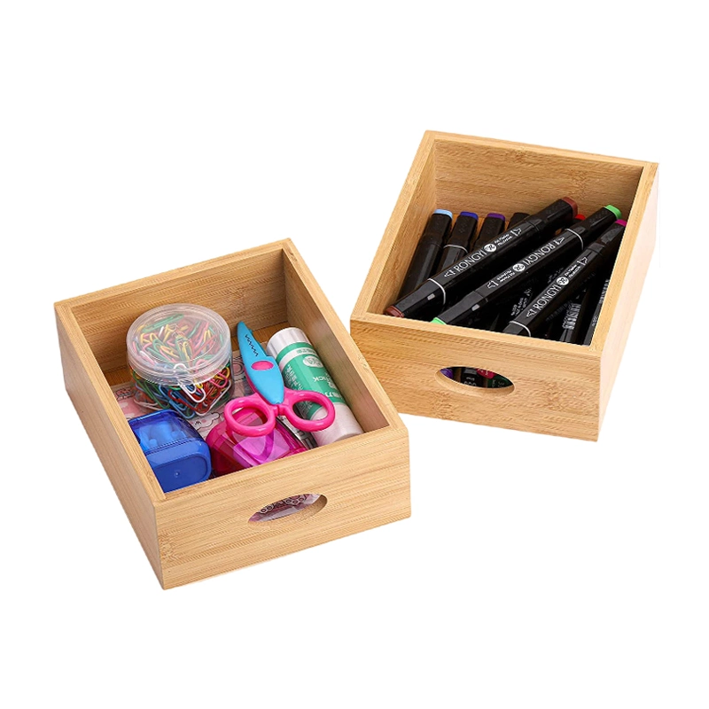 Venta al por mayor Hot Sale apilable Nuevo Escritorio de bambú de madera Organizer Box Juego con 4 cajones para suministros para el hogar y la oficina