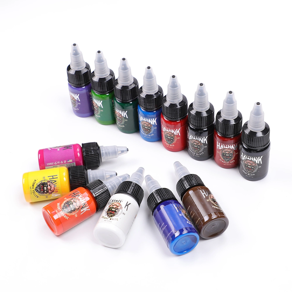 14 Colors Tattoo Ink Professional Pigment 15ml/Bottle Tattoo Inks Pigment for 3D Makeup Beauty Skin Body Art.