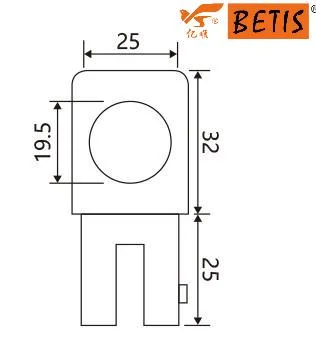 Fini miroir Douche Ø 19mm Barre de support de bride de liaison de verre