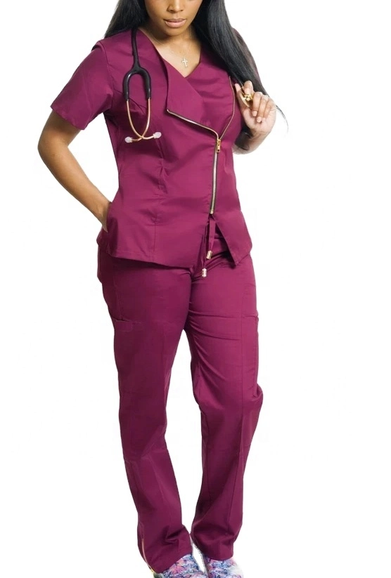 Two Pieces High quality/High cost performance  Hospital Women and Man Scrubs Suit Beauty Salon Work Clothes