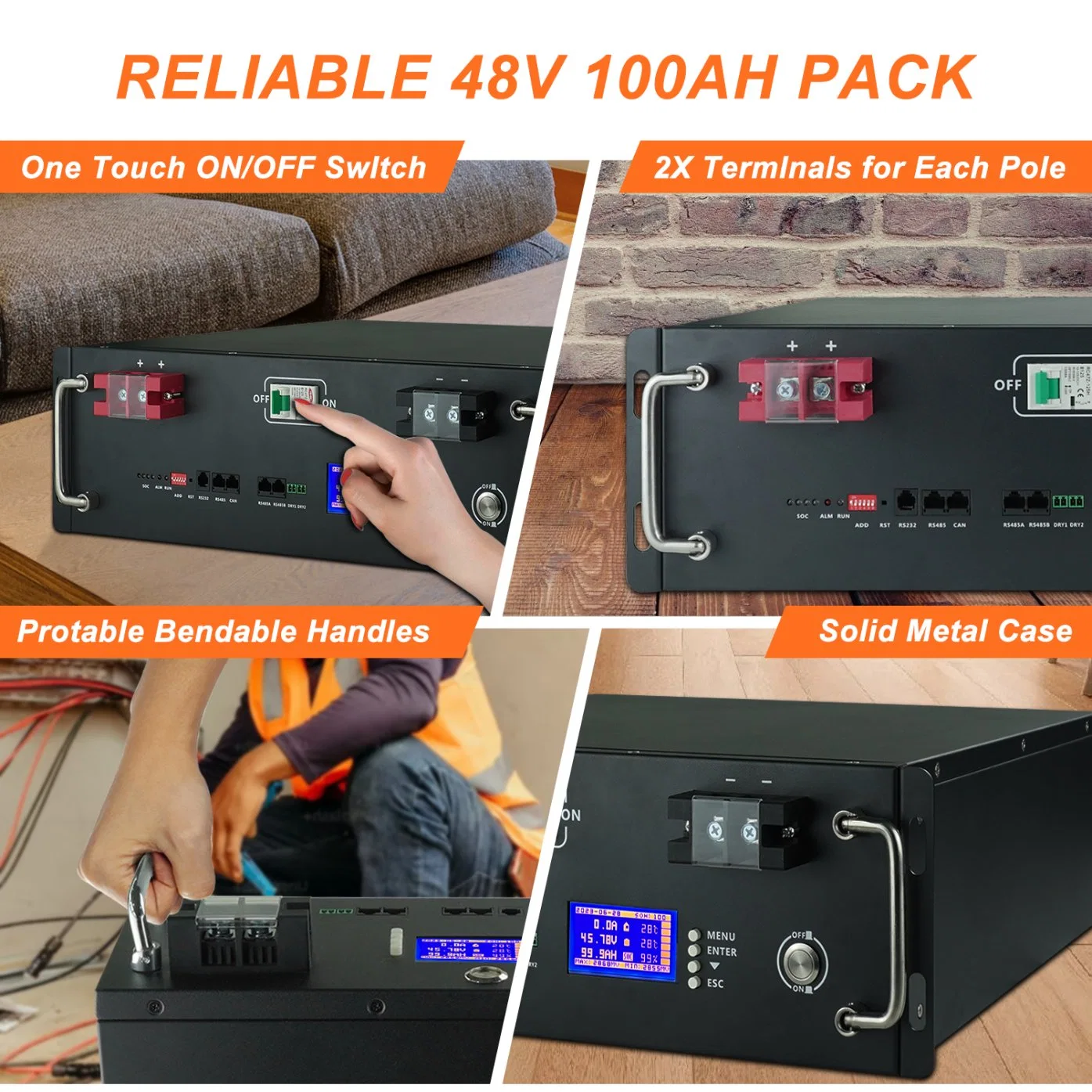 Leaderspower High-Capacity LiFePO4 Battery Pack: 48V 200ah for Reliable Power Storage