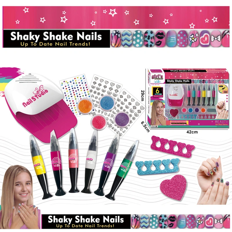 Tombotoys Girl's Creator Shaky Shake DIY Beauty Nail Manicure Kits Wholesale/Supplier Children Girls Toys Kids Nail Toy