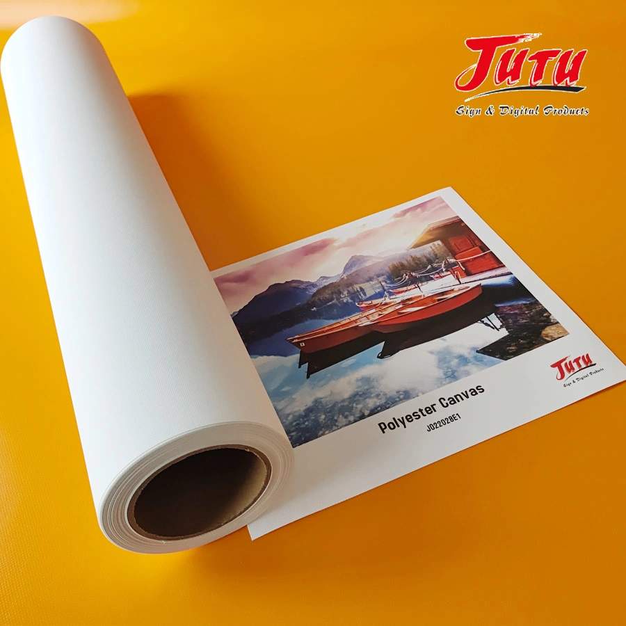 Jutu Semi-Glossy Inkjet Canvas Waterproof Polyester Canvas for Home/Commercial Area Decoration