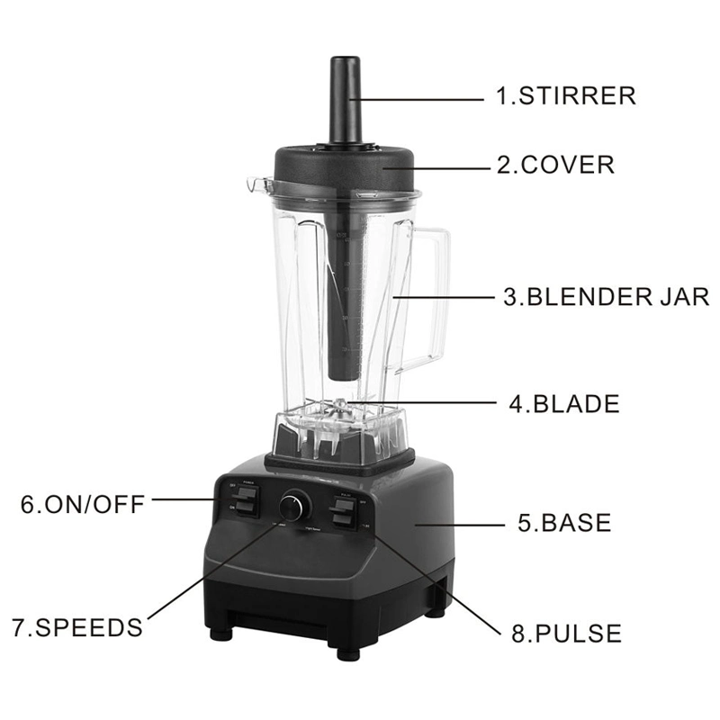 Cuerpo pesado Stepless Regulación de velocidad Eléctrica 3 en 1 batidora Trituradora de hielo Power Juicer