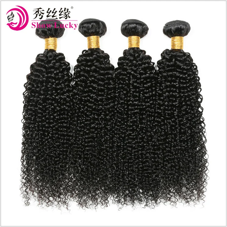 Extension de cheveux humains vierges non transformés en mongol Afro Kinky les cheveux bouclés cuticule complet noir naturel Remy Tissage de cheveux humains