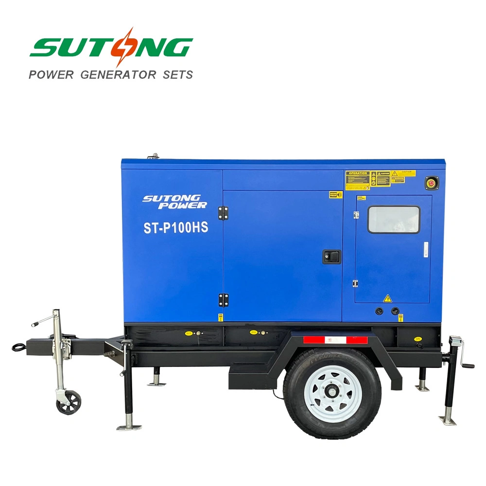 Factory Price 110kVA 150kVA 200kVA Electrical Trailer Diesel Generator Set with Two Wheels Powered by Cummins/Perkins Motor