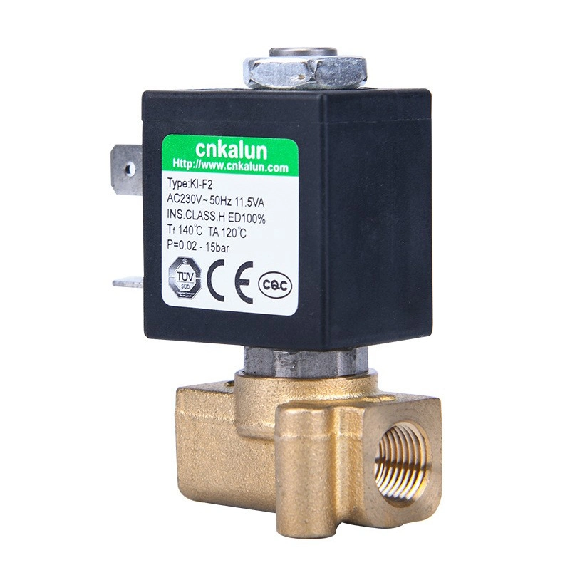 Cnkalun KL-F2 válvula solenoide de 2 vías de latón cerrado normal