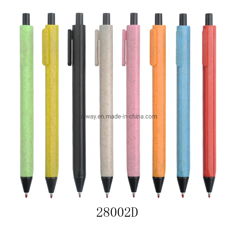 Pen Wholesale/Supplierr Customized Logo Printed Gift Triangular Wheat Plastic Pen