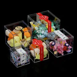 Sweet Container Food Safe Kunststoff Klar Acryl Knallenden Candy Cube Feld