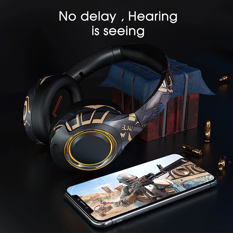 Fashion Foldable RGB Headsets Hand Painting Wireless Gaming Headsets with Detachable Microphone EL-A2