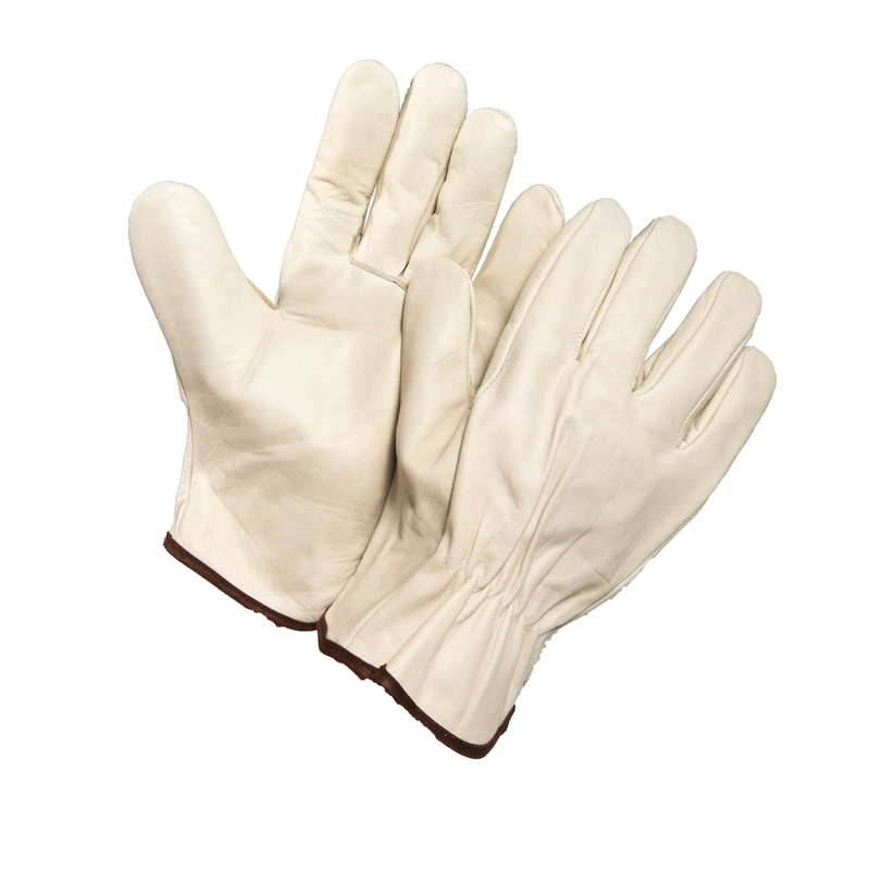 Top Sale Soft Beige Color Cowhide Leather Work Gloves