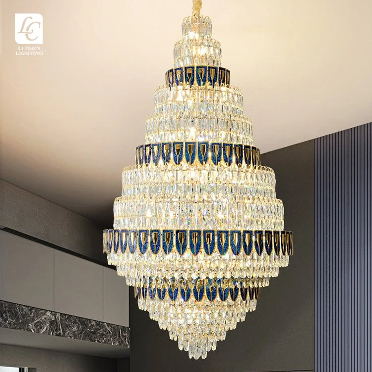 Modern Design Indoor Decoration Chandelier Hotel Lobby Banquet Church Crystal LED Pendant Light