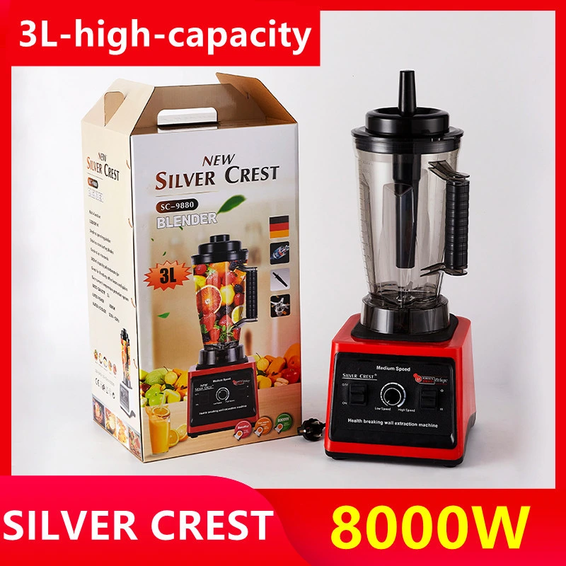 8000W High Speed Blender Multifunction 2 in 1 Silver Crest Blender Heavy Duty Commercial Blender for Fruit