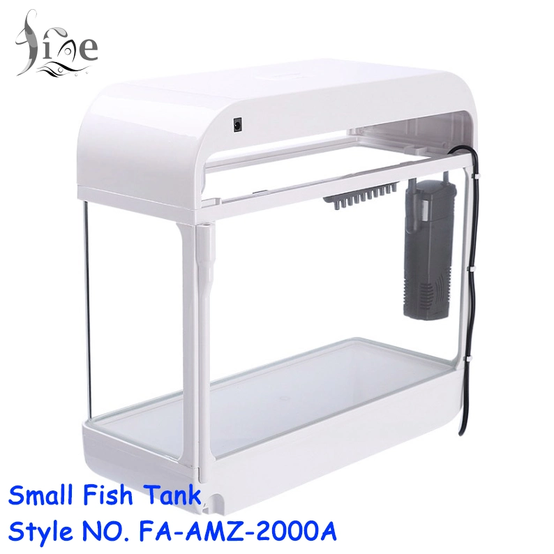 Mini portable du réservoir de poissons de verre Desktop Aquarium avec filtration de l'eau