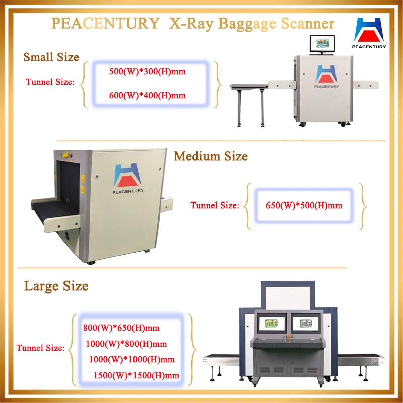 Fábrica fornecimento Hotéis Aeroporto X Ray Inspeção máquinas Bagagem scanner Sistemas de segurança Equipamento de raios X.