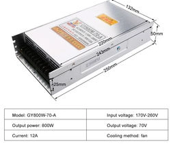 Alimentação eléctrica comutável Gy800W-70-um plasma máquina de corte