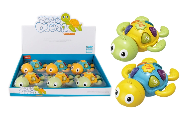 QS Baby Educational Intellectual Battery Operate Toys B/O Turtle Animals Music Player Turtle Toy with Lights and Action Functions