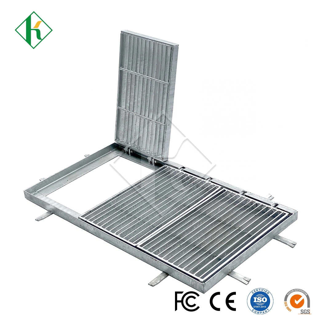 Kaiheng Standard Size Steel Bar Grating Factory Trench Cover Steel Grating China Trench Drain Grating Cover