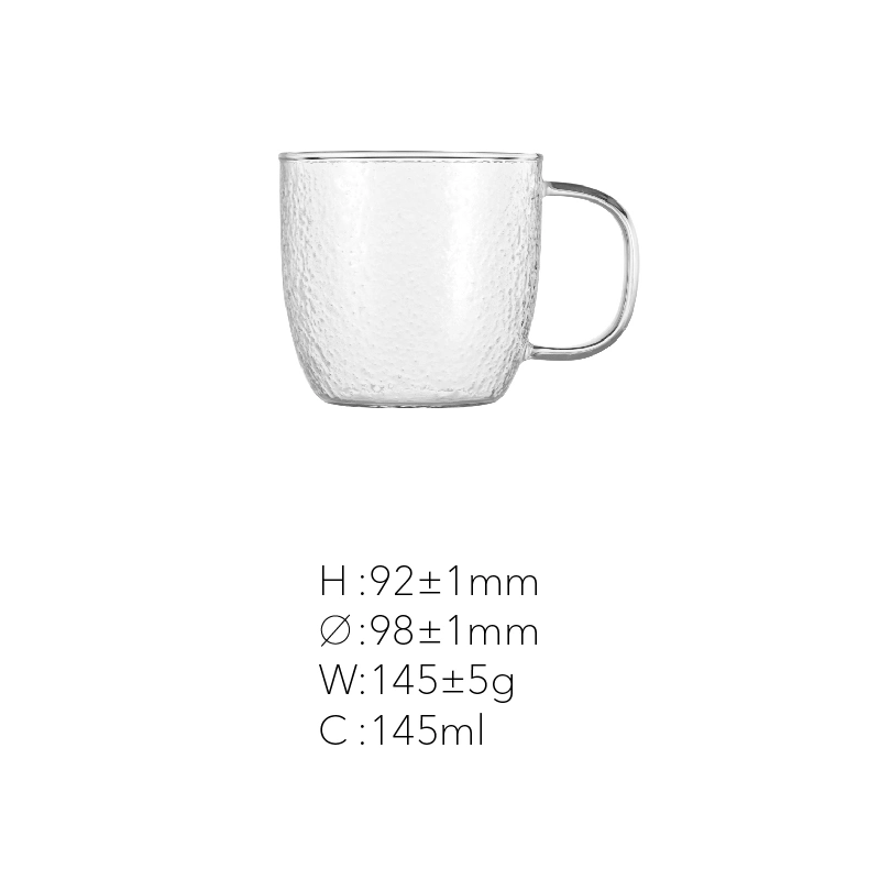 Manufactures Transparent Creative Glass Coffee Tea Drinks Dessert Breakfast Milk Cups Glass Mug with Handle