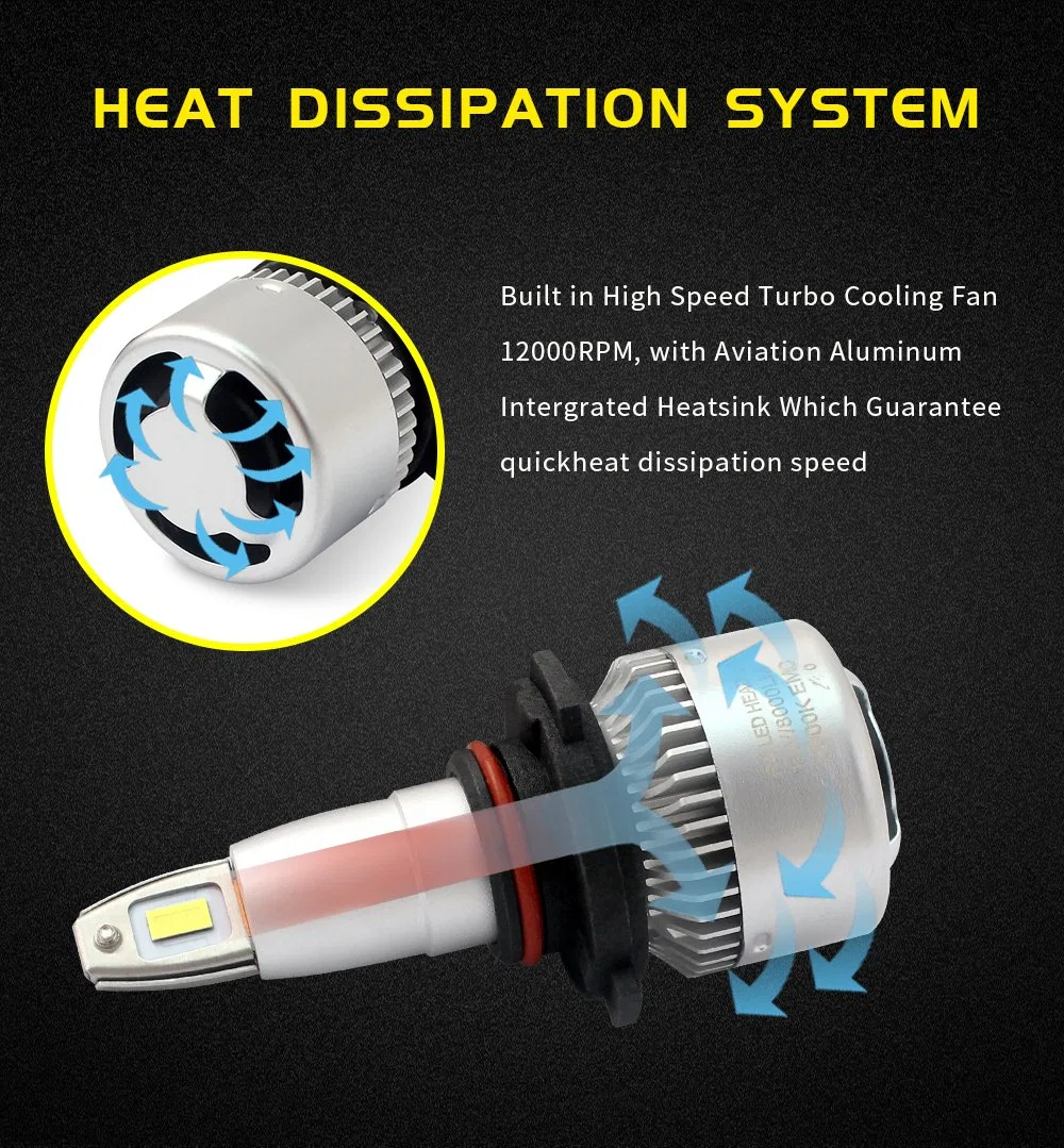 جودة عالية للبيع بمصابيح LED فائقة السرعة ذات حجم صغير عالي التكلفة توفير تكلفة الشحن 12 - 24 فولت 6000 كيلو أبيض H1 H3 H7 H8 H9 H10 H11 9005 9006 880 H4 H13 9004 9007