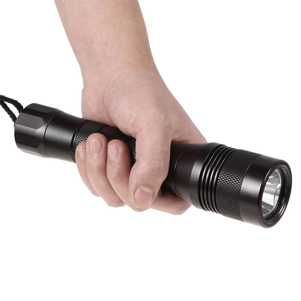 Div01 Dive Back-up Flashlight sous-marin spots torche professionnelle Scuba Light LED 1050 lm 200 m de profondeur pour extérieur