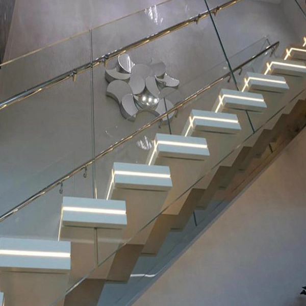 Prefabricated Indoor Modern Design Steel Wood Staircase