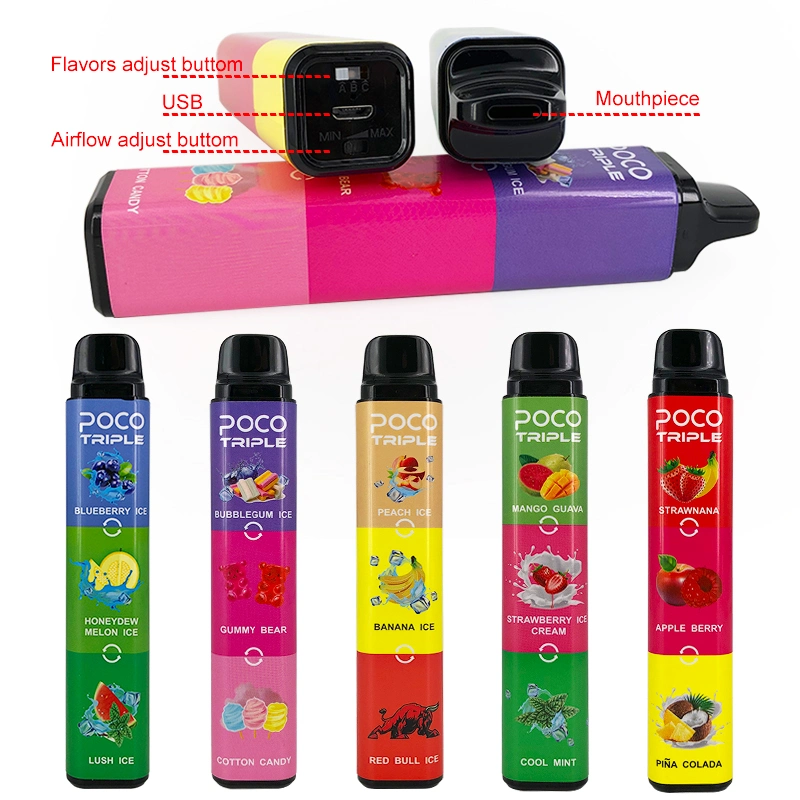 Factory Newest Three Fruity Flavors Switch Disposable/Chargeable Vape Device with 3600 Puffs