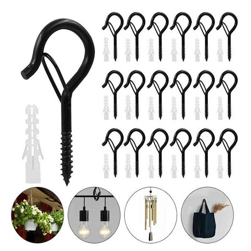 Outdoor String Light Hooks with Plastic Anchor Q Hanger Hooks