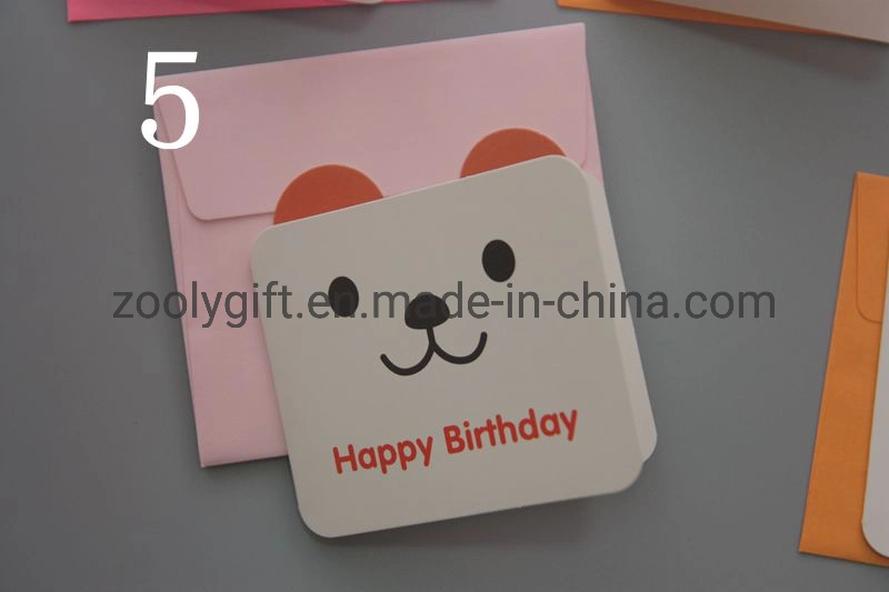 Customize Decorated Mini Design Happy Birthday Greeting Card with Envelop