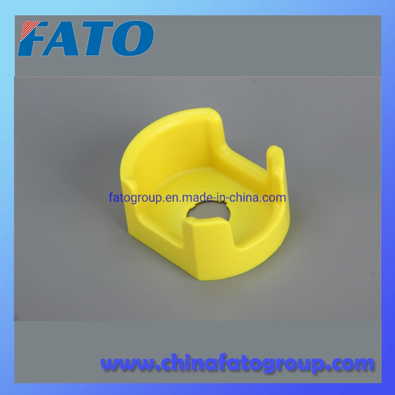 22mm Yellow Plastic Emergency Stop Push Button Switch Protective Cover with Emergency Stop Label